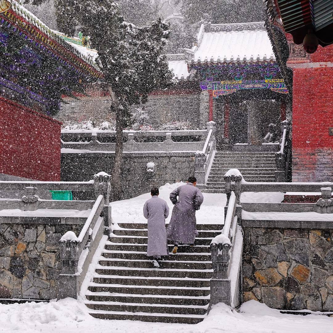 Shaolin school, winter, snow... - China, Shaolin, Snow