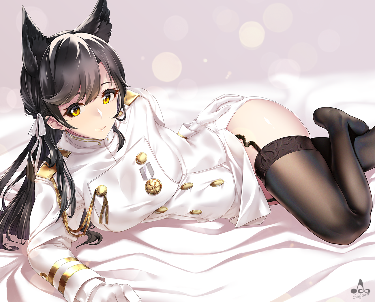 Anime Art - Anime art, Anime, Azur lane, Atago, Stockings, Garter straps, Animal ears