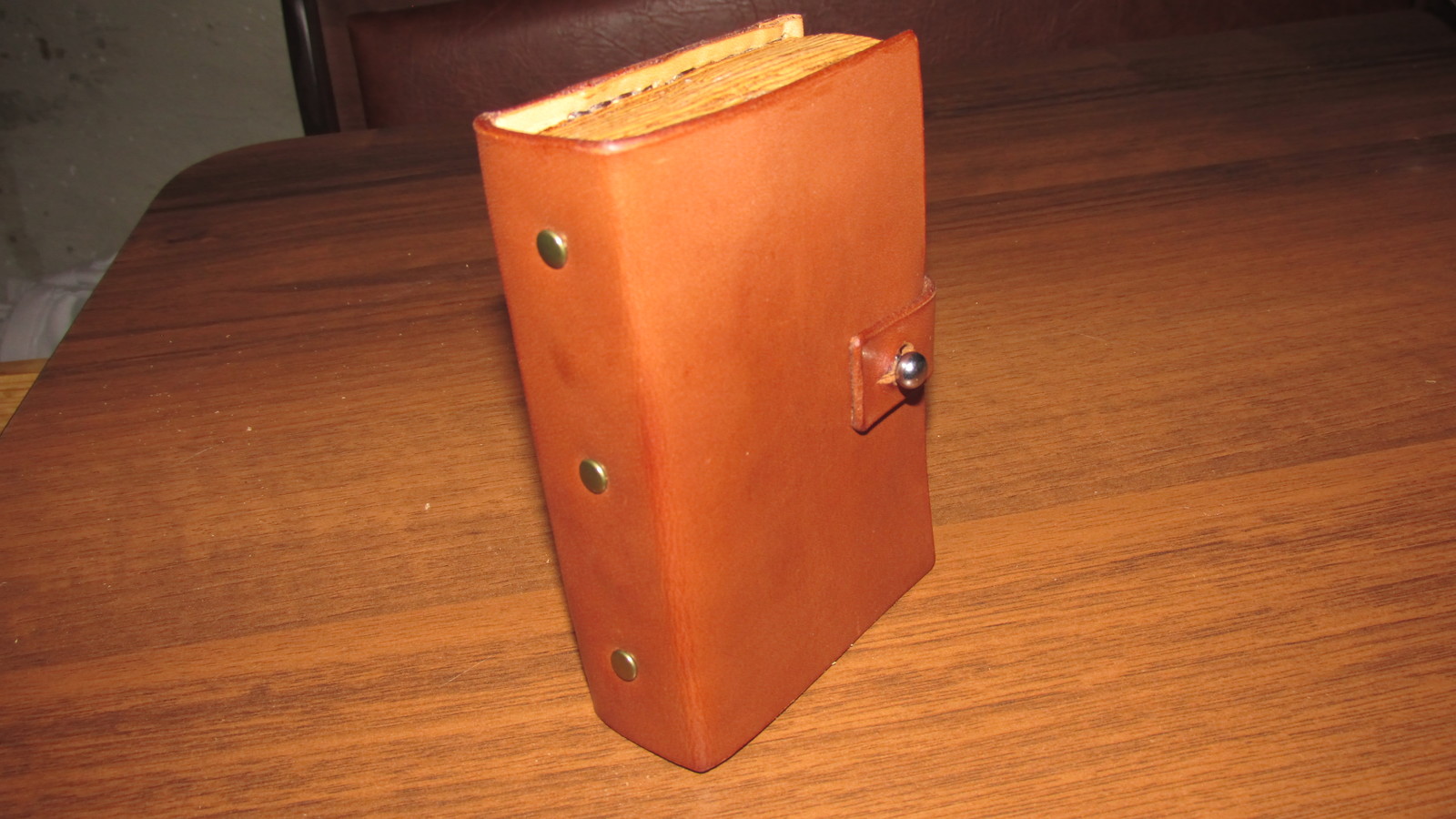 Business card holder made of leather under the book. - My, Leather, Leather craft, Leather products, Needlework, With your own hands, Longpost