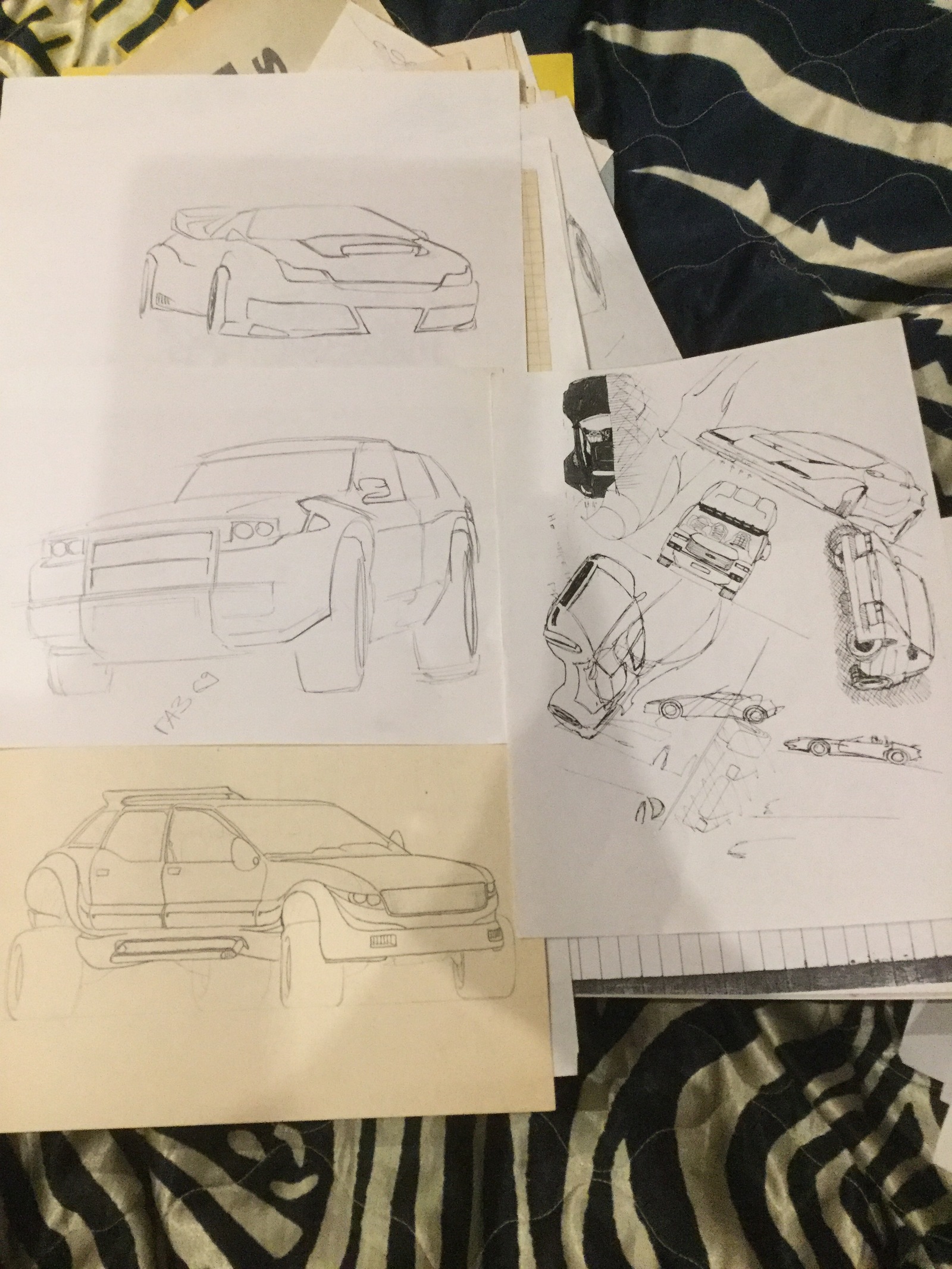 Youthful sketches of a failed designer - My, Pencil drawing, Design, Car, Found, Error, Copyright, My, Longpost