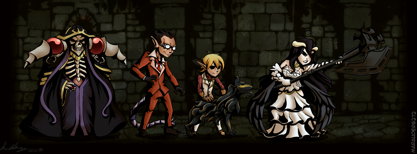 Darkest Nazarick - Anime, Games, Crossover, Overlord, Darkest dungeon, Anime art