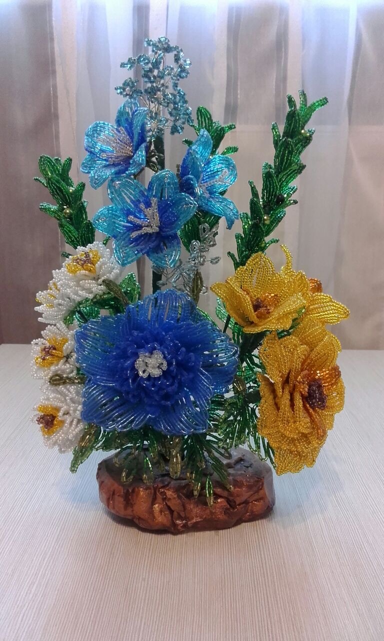 Flowers and trees from beads. - With your own hands, Beading, Beads, Interior Design, Longpost