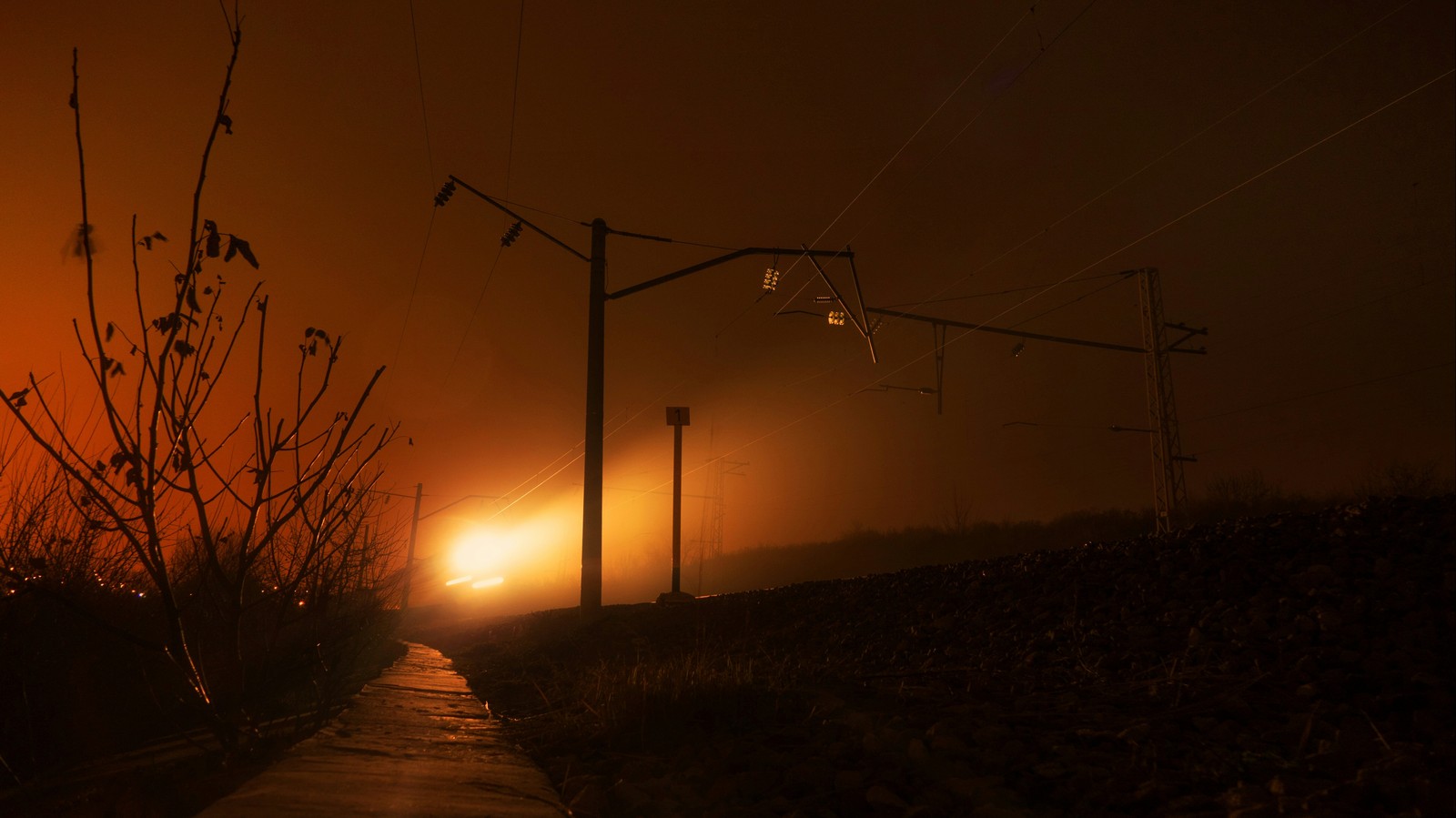 Railway - My, Long exposure, A train, Railway, Rails, Longpost