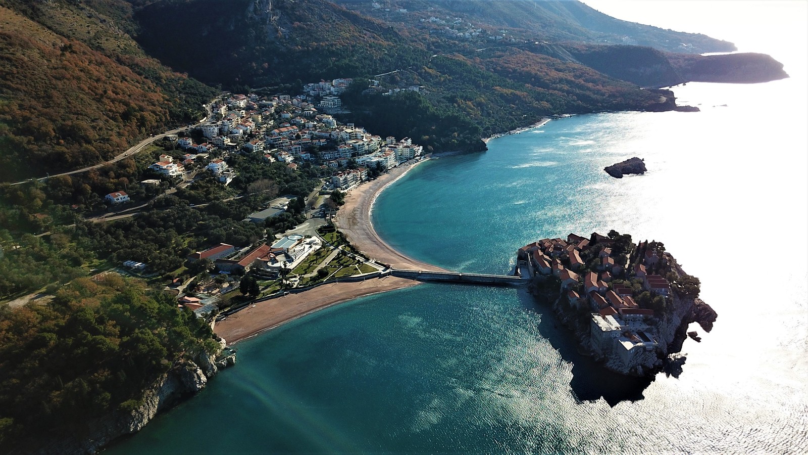 Montenegro, Djurdjevic Bridge, Herceg Novi and Sveti Stefan island - My, Dji, DJI Mavic PRO, DJI Phantom, Montenegro, Montenegro, Bridge, View