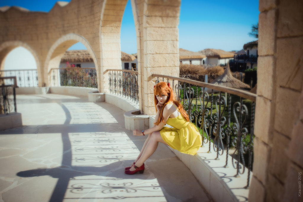 And yet, the yellow dress suits her ... - Anime, Evangelion, Asuka langley, , Cosplay, Longpost