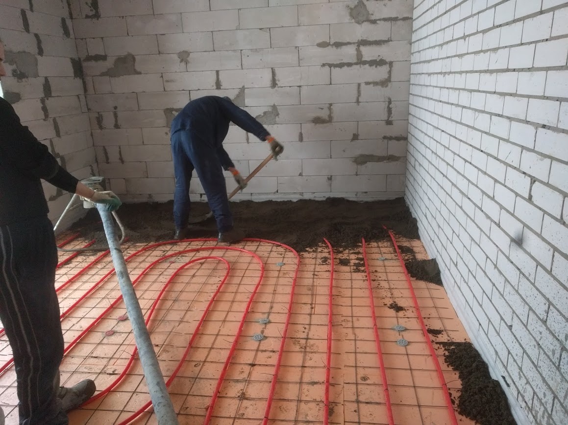 Aerated concrete house (heating, floor screed) - My, Aerated concrete, House made of aerated concrete, Kazan, Building, Home construction, Heating, Longpost