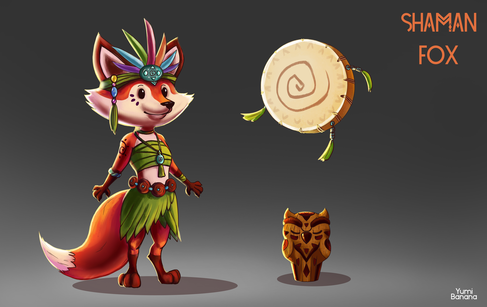 Chanterelle shaman - My, Art, Fox, Shaman, Concept, Shamans