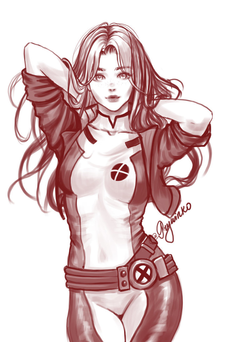 Rogue sketch - DeviantArt, Арт, Рисунок, Люди Икс, Комиксы, Marvel, Prywinko, Шельма (Люди Икс)