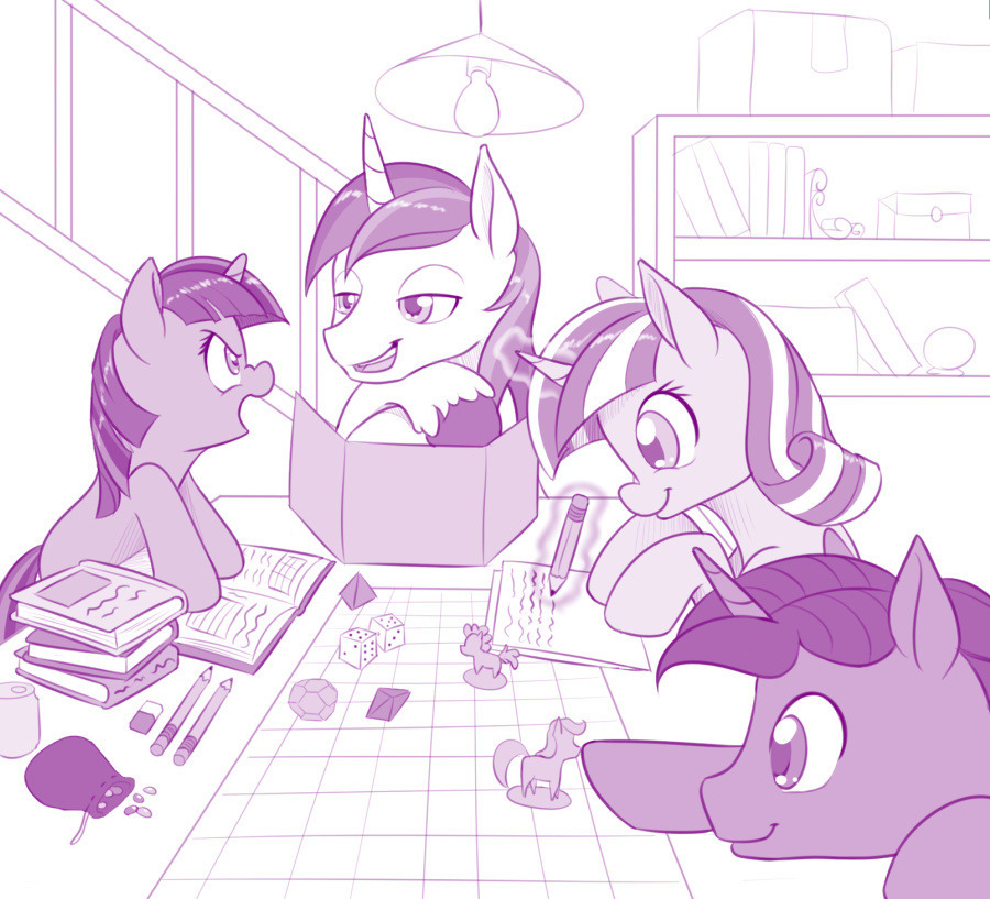 Family game night. - My little pony, Twilight sparkle, Shining armor, Dungeons & dragons