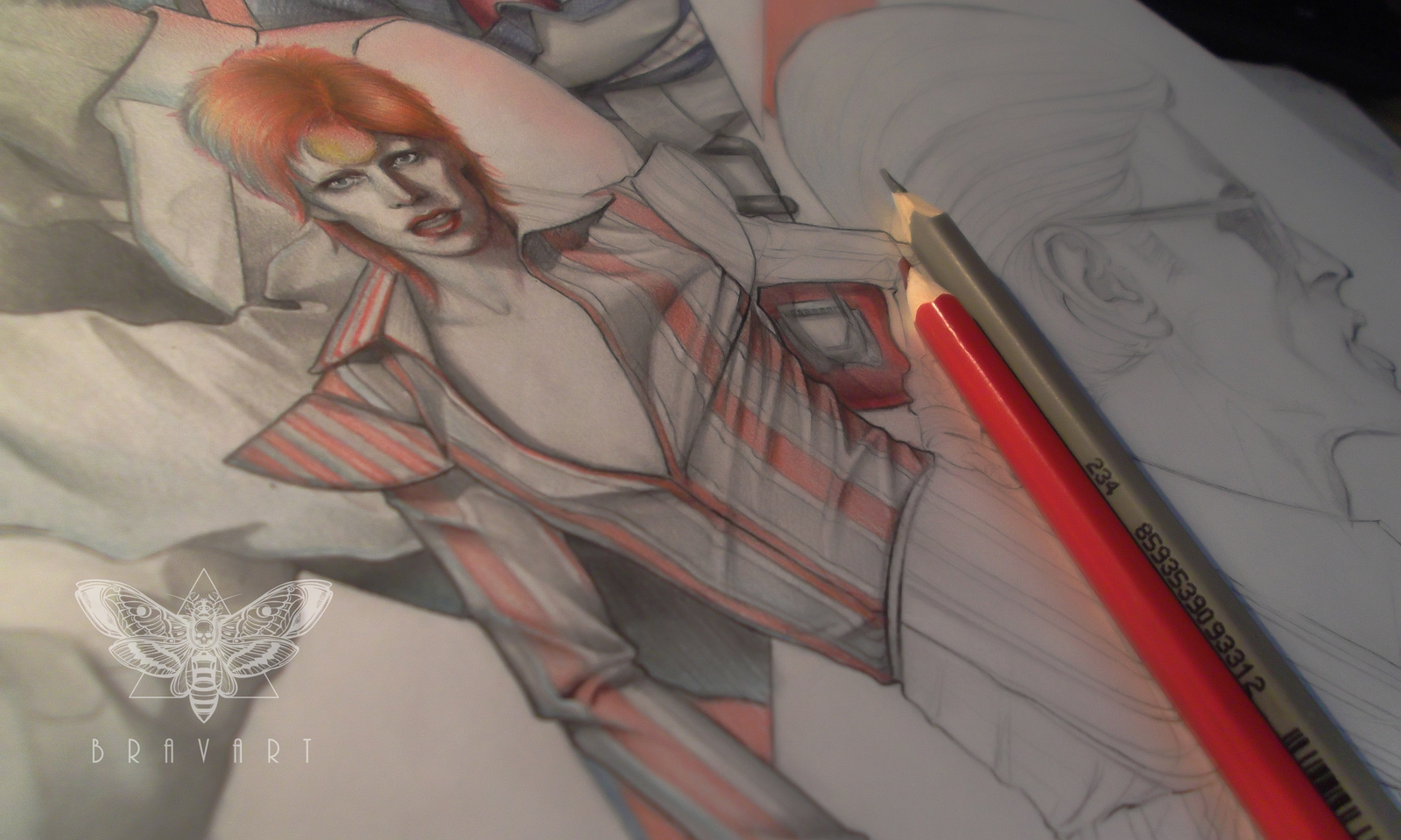 David Bowie - My, , Art, Creation, David Bowie, Drawing, Pencil drawing, Longpost