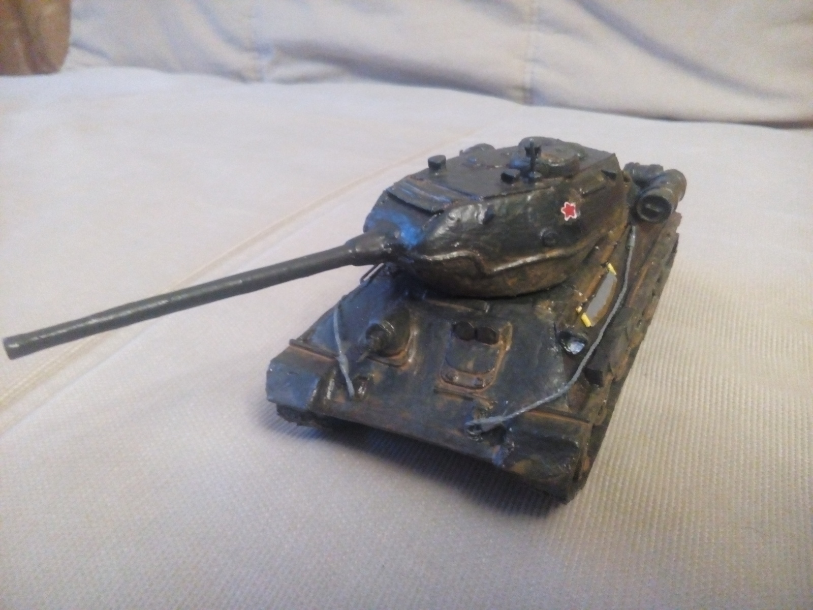 Model of the T-34-85 tank from cardboard 1:48 - My, t-34-85, Models, Longpost, Cardboard model, Cardboard models