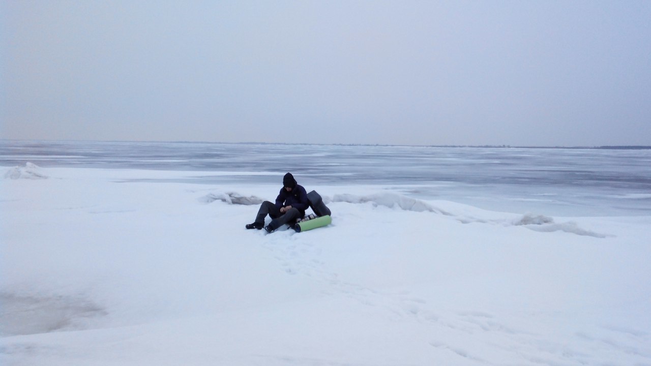 450 kilometers on the ice of the Volga - Volga river, Rodimtsev, A bike, Cyclist, Tourism, Longpost