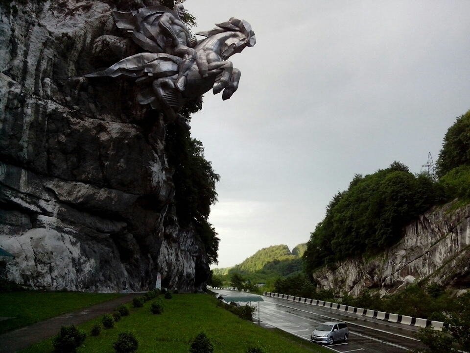 North Ossetia, Uastirdzhi (St. George). - My, North Ossetia Alania, Uastyrdzhi, , Monument, Longpost