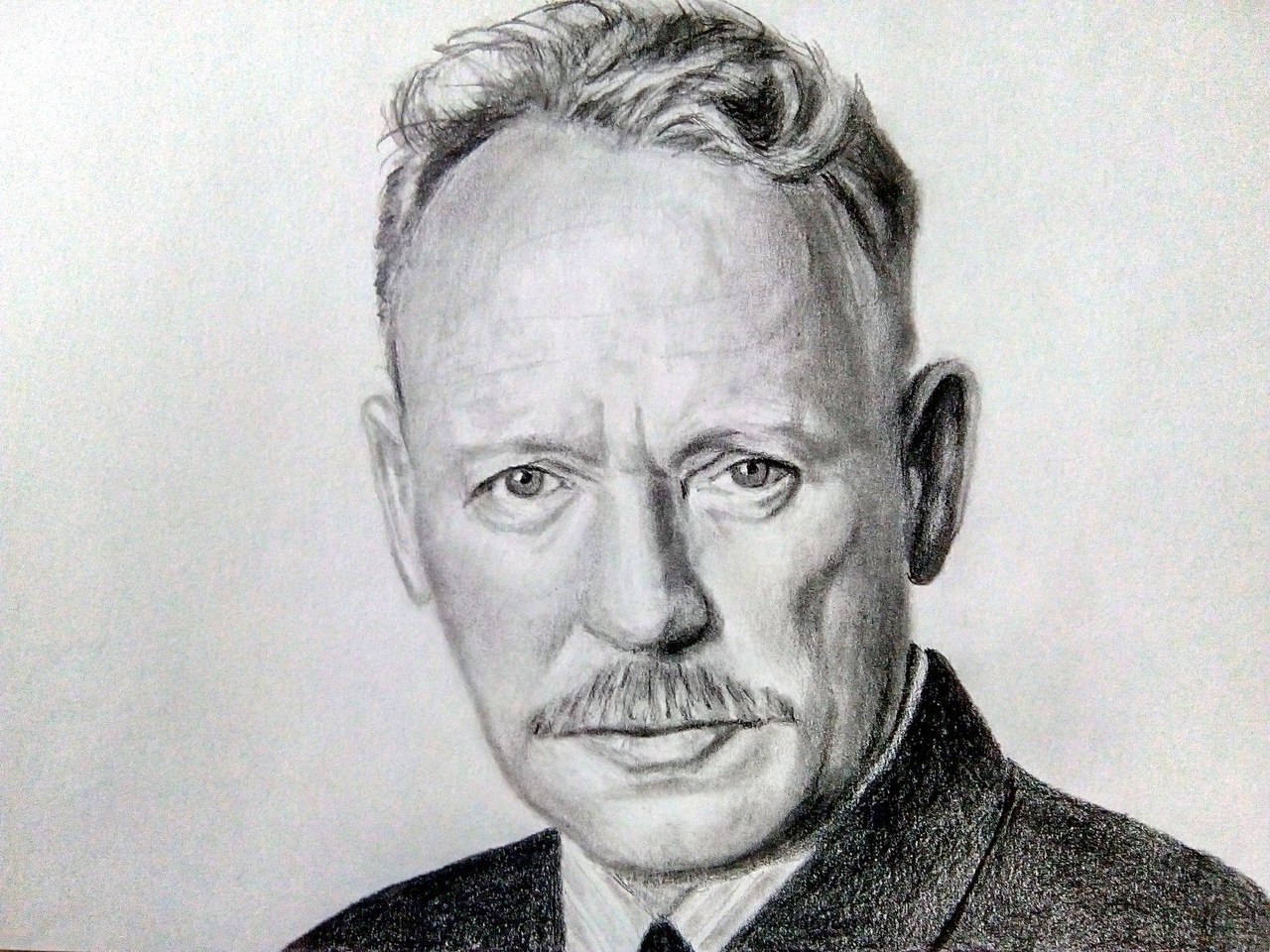 Mikhail Alexandrovich Sholokhov 1905 - 1984 Russian Soviet writer - My, Hero of Socialist Labor, Writer, Nobel Prize, Pencil drawing, Russian literature, Writers