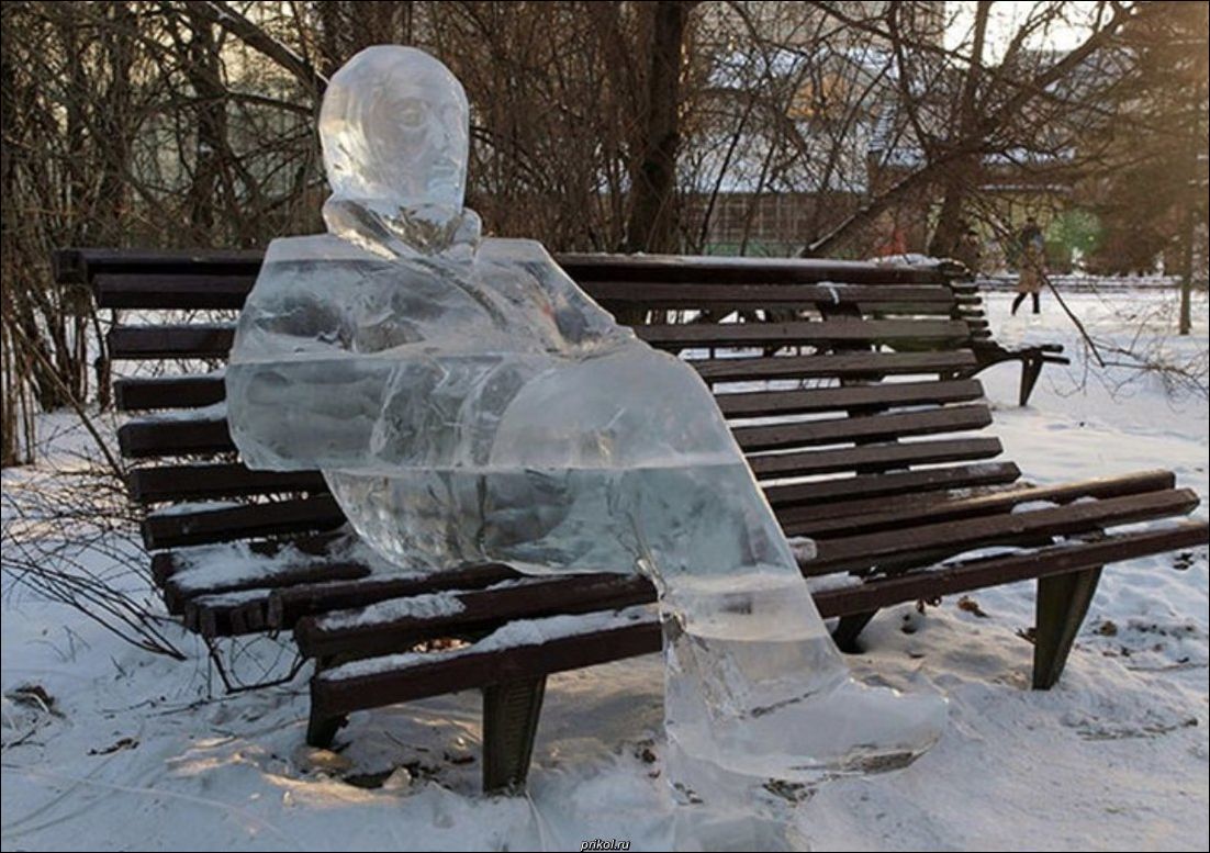 The frost was growing stronger - Ice, Bench, Winter, From the network