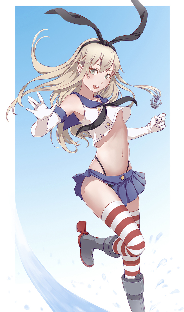 Shimakaze - NSFW, Kantai collection, Shimakaze, Anime, Anime art, Pantsu, Booty, Longpost