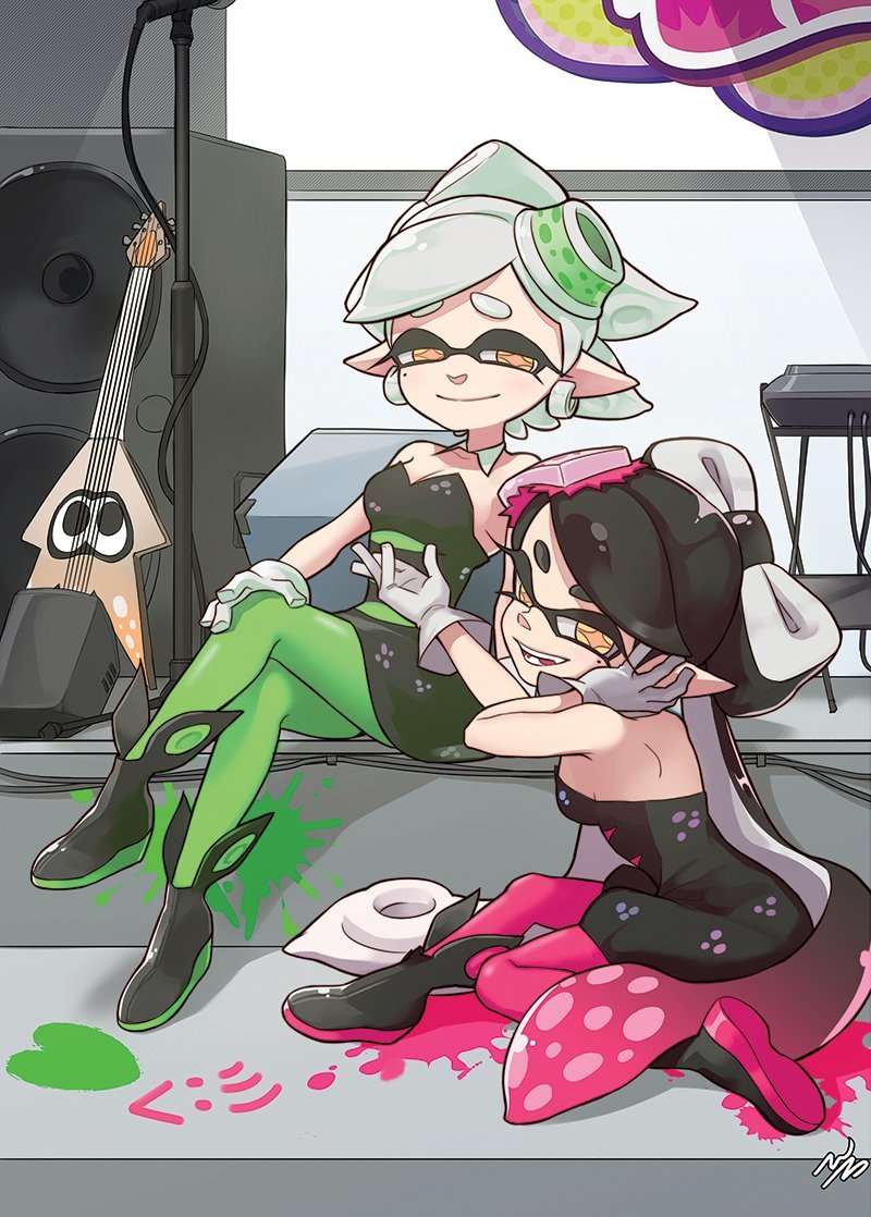 Squid Sisters - Splatoon, Woomy, Инклинги, Squid Sisters, Арт, Marie (Splatoon), Callie