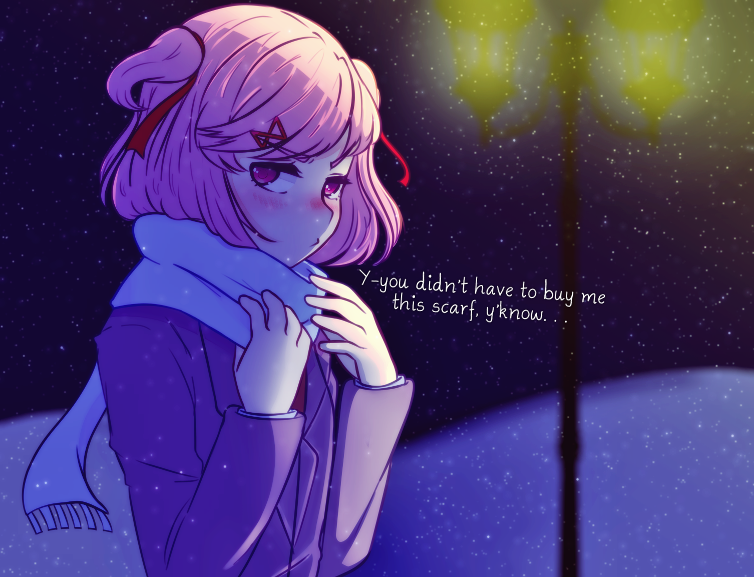 Natsuki - DDLC, Doki Doki Literature Club, Anime Art, Визуальная новелла, Natsuki