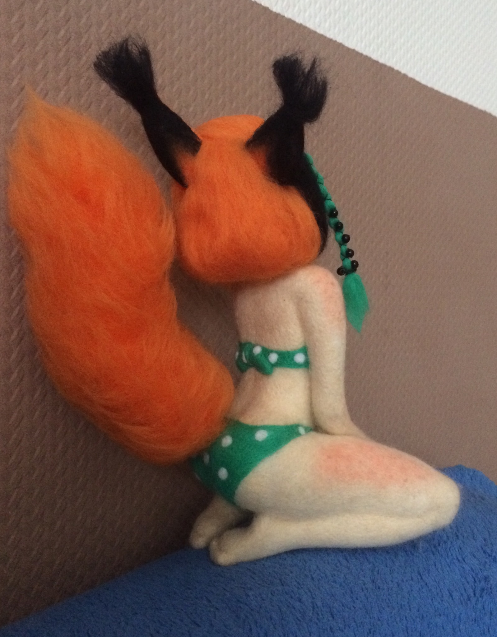 Red-haired beast (part 3) - My, Girl, Squirrel, Author's toy, Interior toy, Dry felting, Redheads, Needlework without process, Longpost