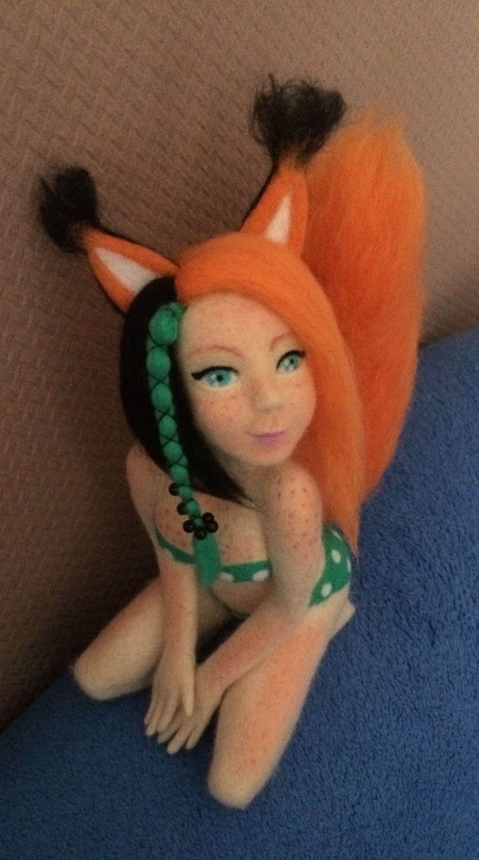 Red-haired beast (part 3) - My, Girl, Squirrel, Author's toy, Interior toy, Dry felting, Redheads, Needlework without process, Longpost