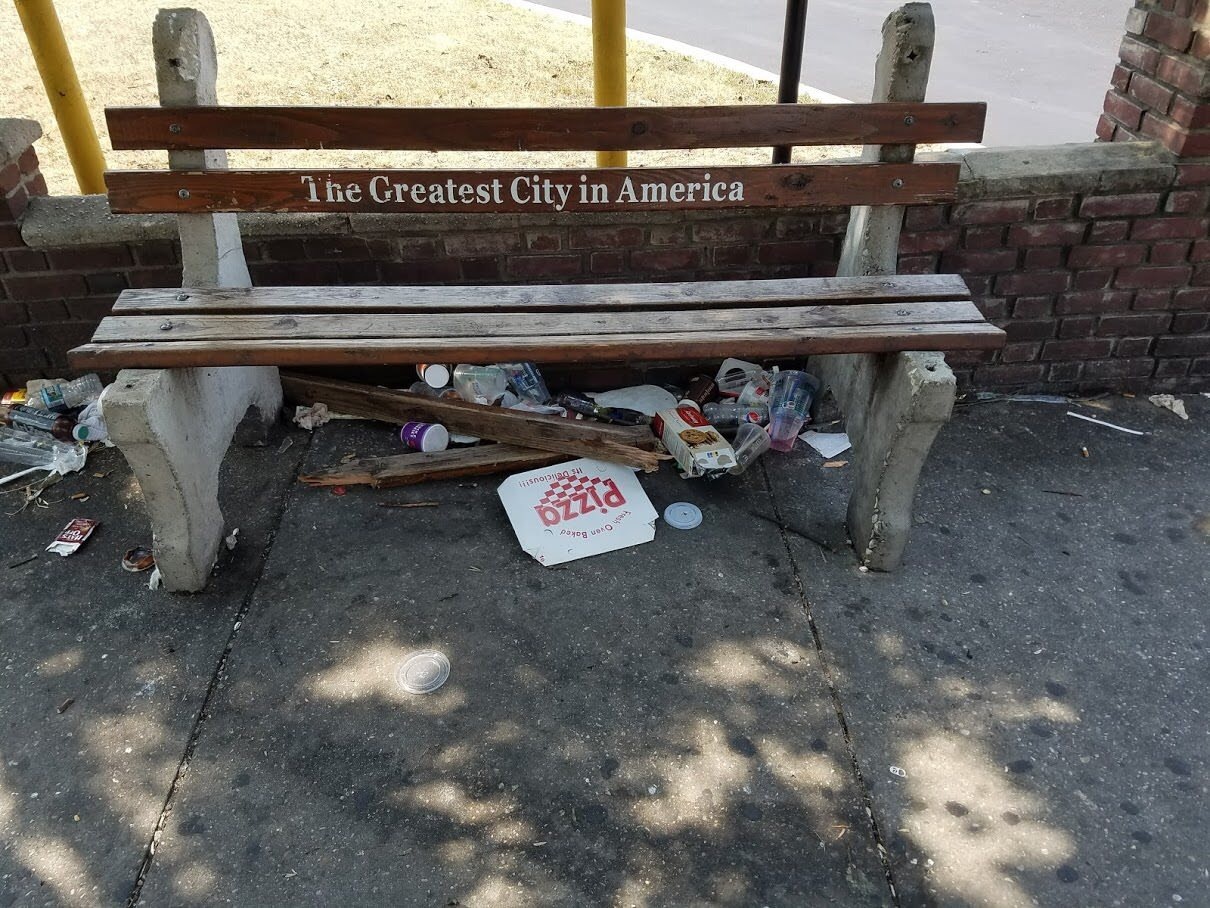 America's Greatest City - Garbage, America, Benches