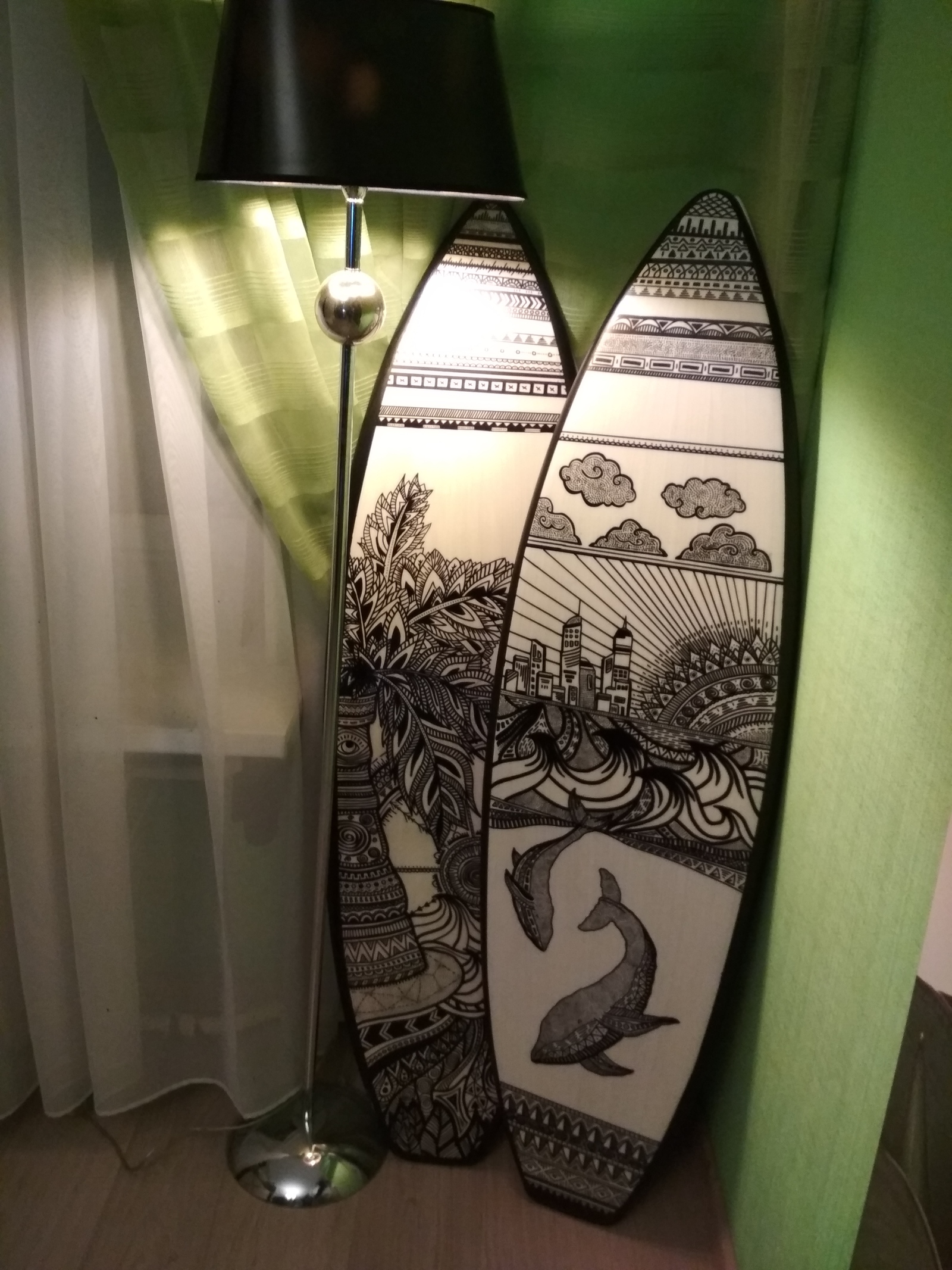 Decorative surfboard for your interior :) - My, Surfing, Interior, Interior Design, Art, Hobby, Thank you, Longpost