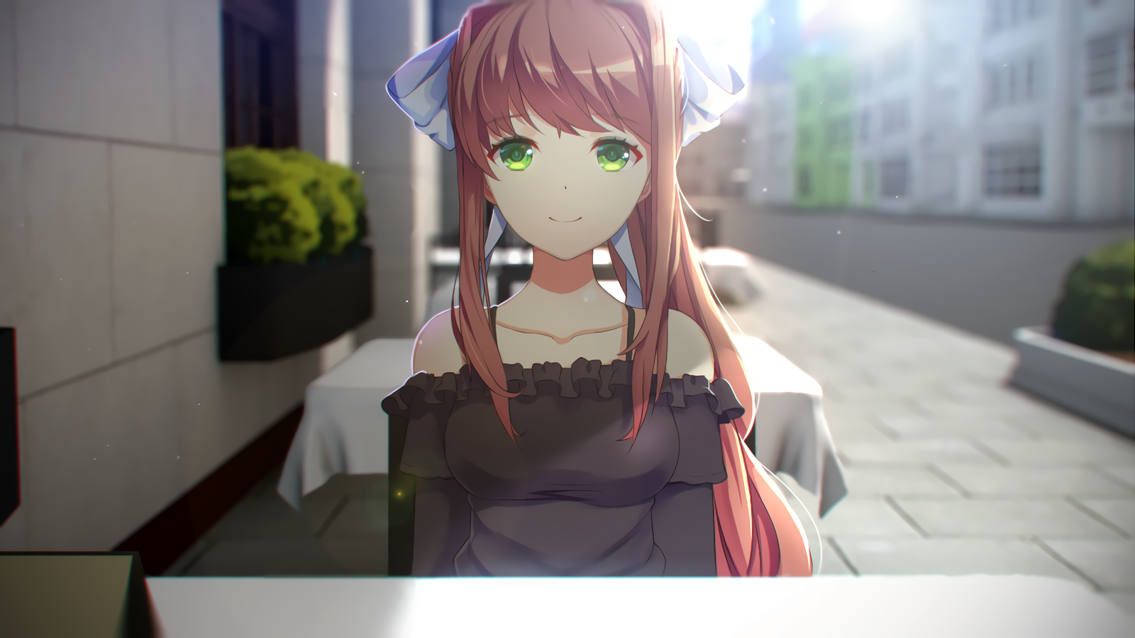 Monica - Monika, Doki Doki Literature Club, Anime, Not anime, Visual novel, Art