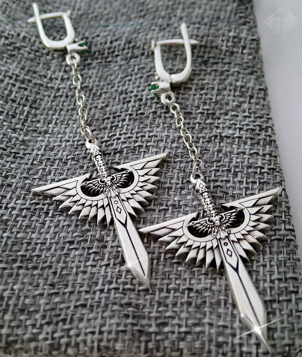 The fallen must repent! - My, Dark Angels, Silver, Longpost, Wh Art, Warhammer 40k, Earrings, Pendant, Warhammer-Crafts