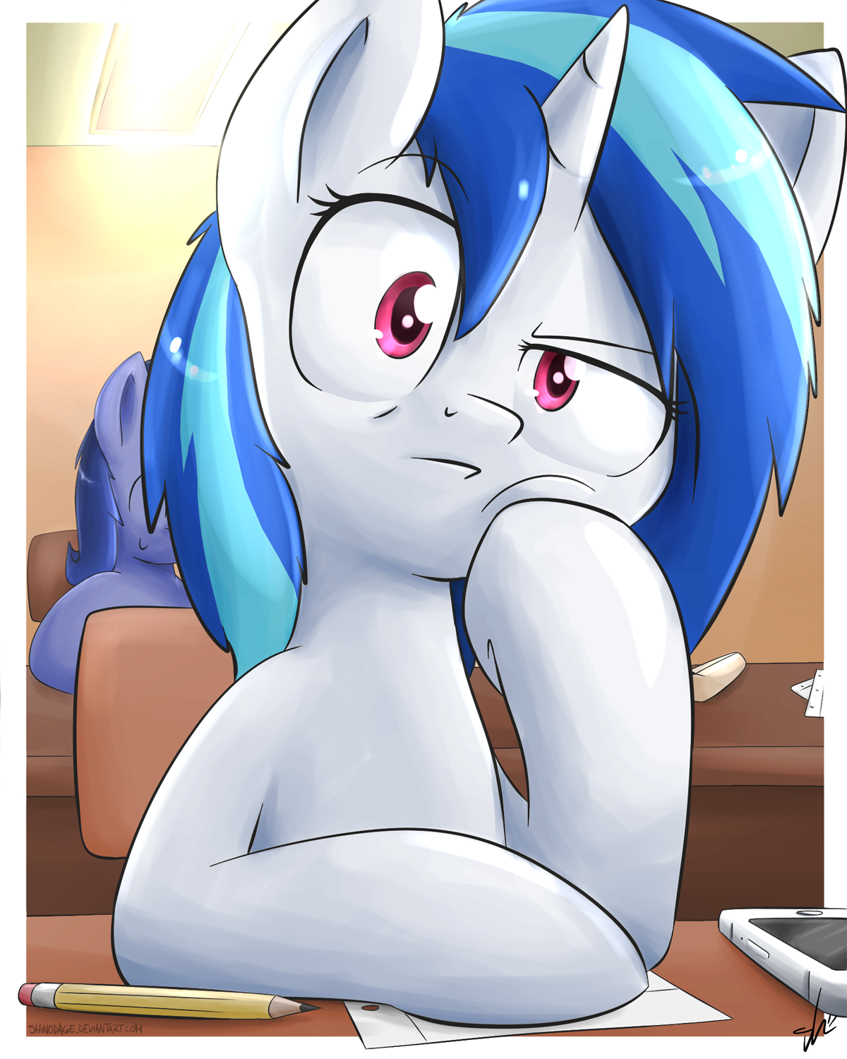 How can this be so boring - My Little Pony, PonyArt, Vinyl Scratch, Shinodage