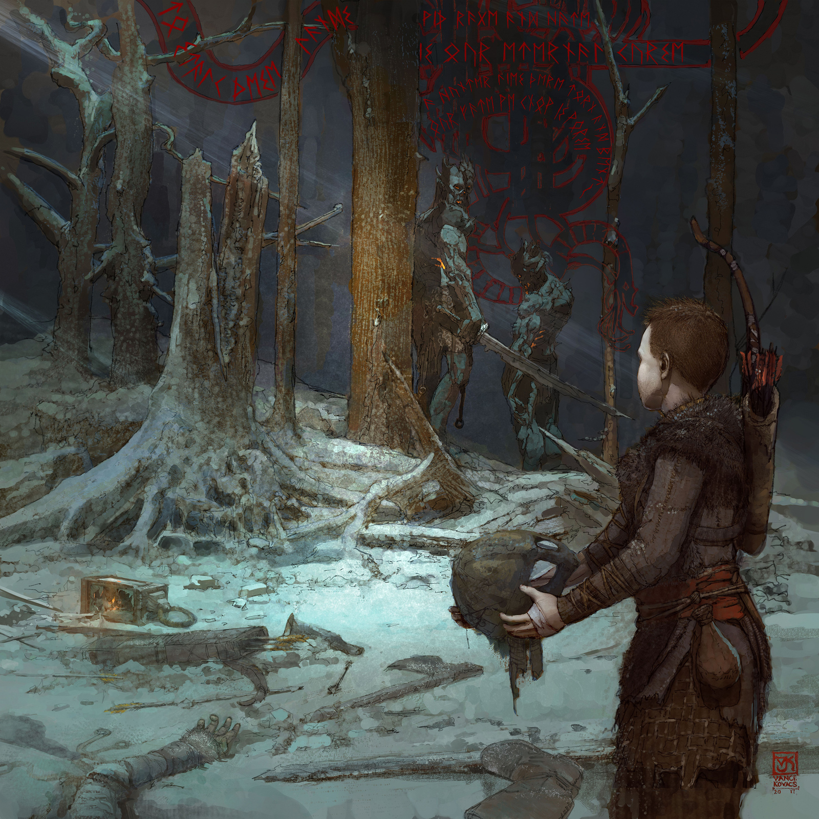 Artwork God of War в высоком разрешении - God of War, Game Art, Длиннопост, Vance Kovacs