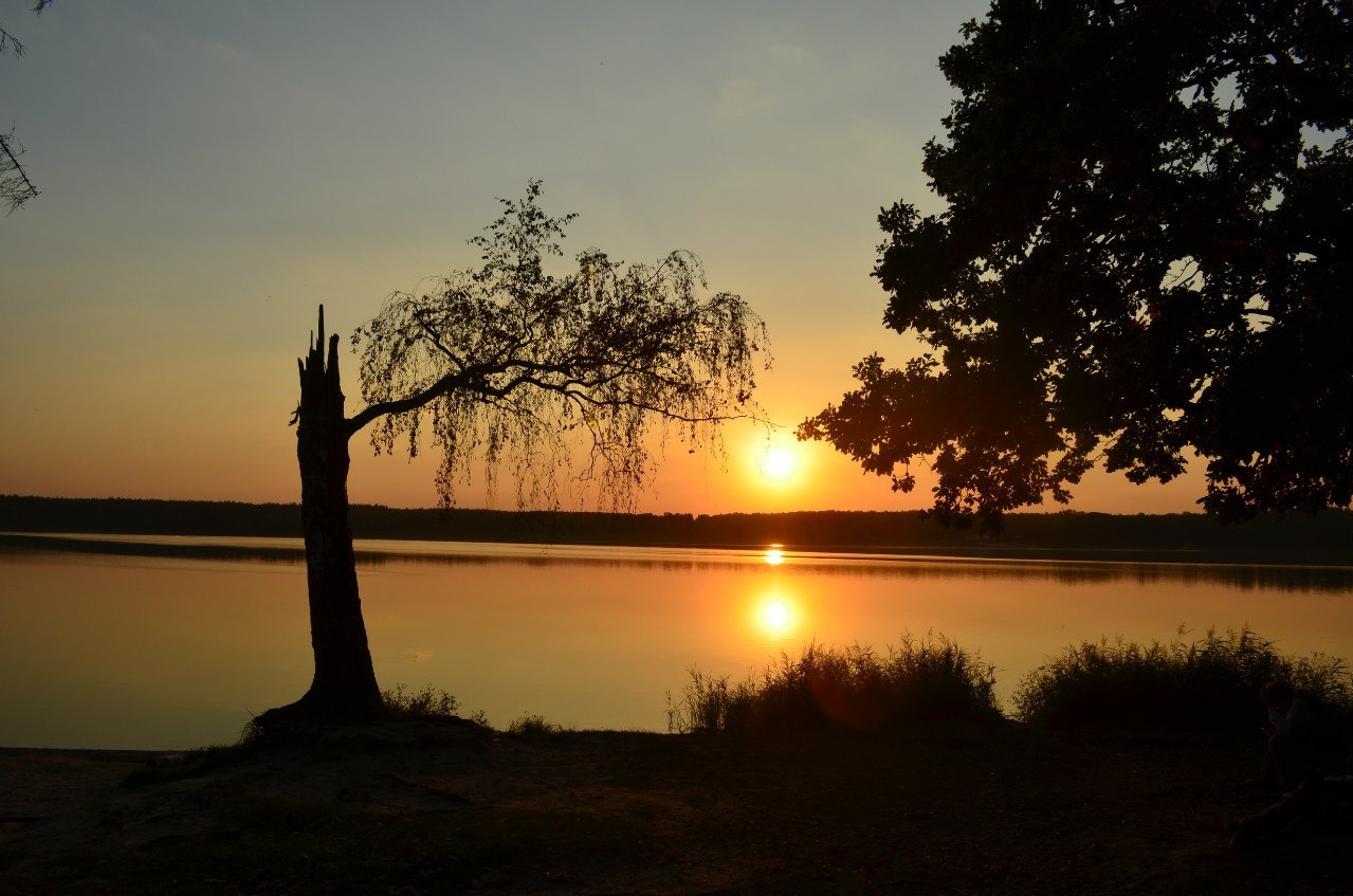 Sunset on the lake - My, Sunset, Spring, Lake, Beautiful view, Longpost