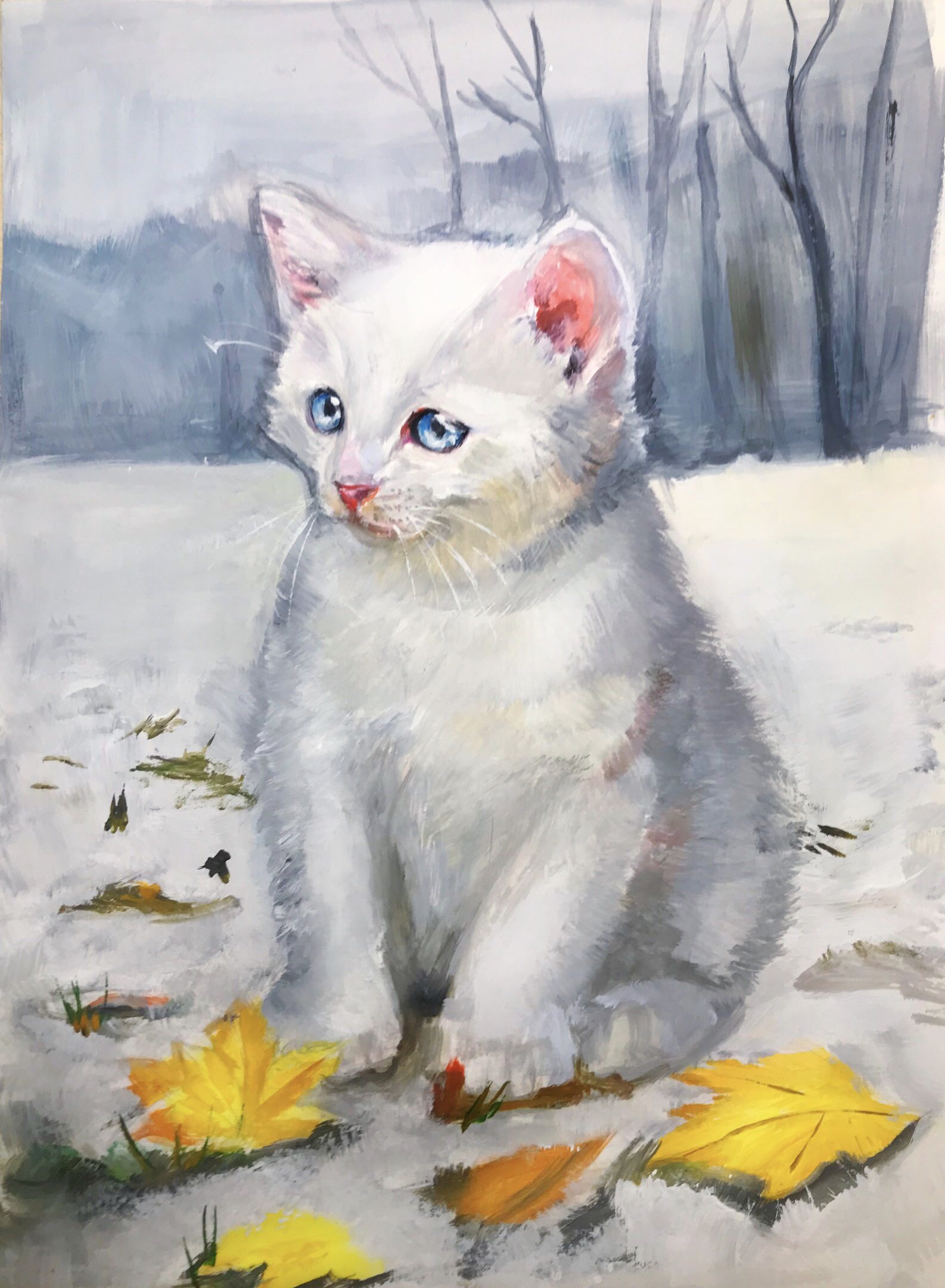 Рисуем Котиков Гуашью