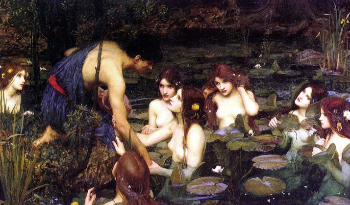 Nymphs and harassment - John William Waterhouse, Feminists