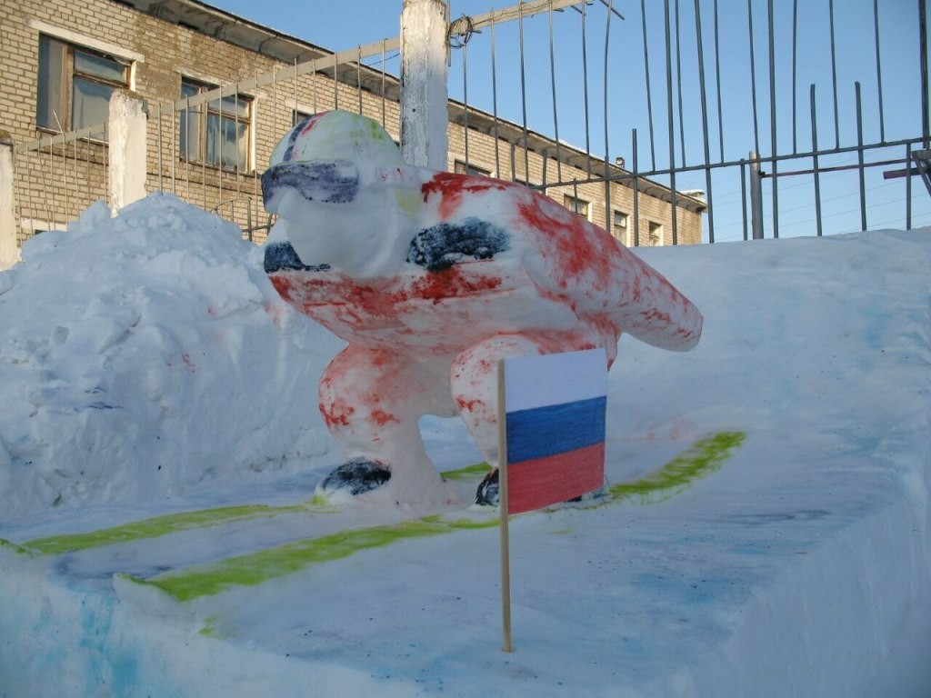 Ice figures in honor of the 2018 Olympics - Olympiad 2018, Ice sculpture, Zone, Longpost