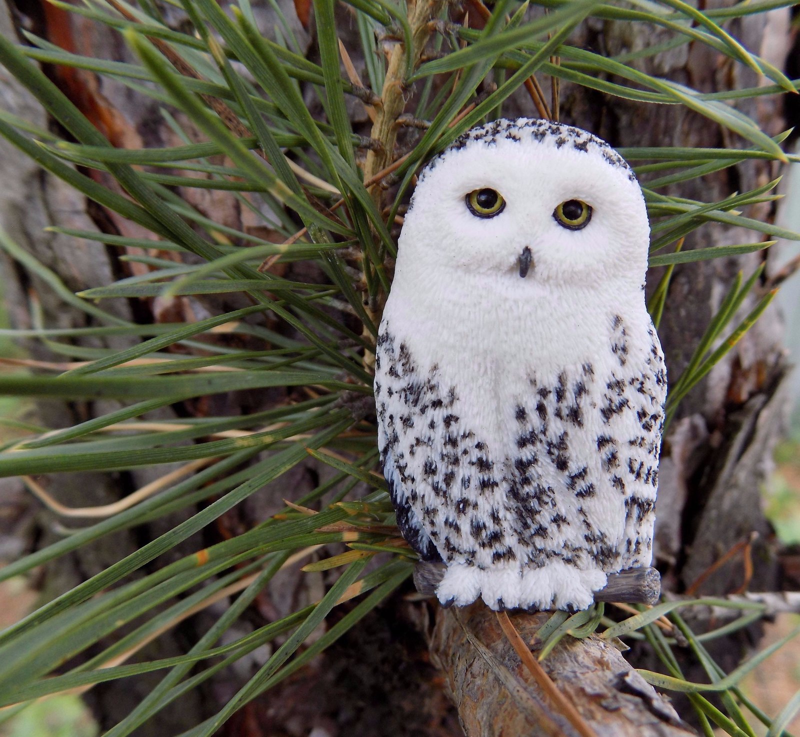 Brooch snowy owl - My, Owl, Brooch, Presents, Polymer clay, Polar owl, Pendant