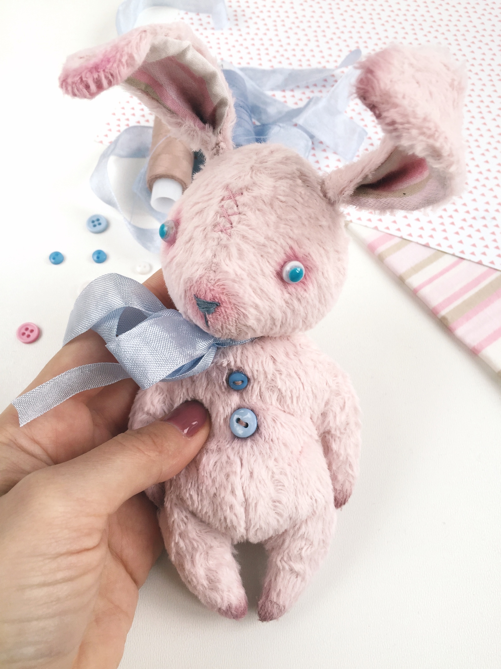 Creepy cute bunny - continuing to create creatures)) - My, My, Needlework, Author's toy, Longpost