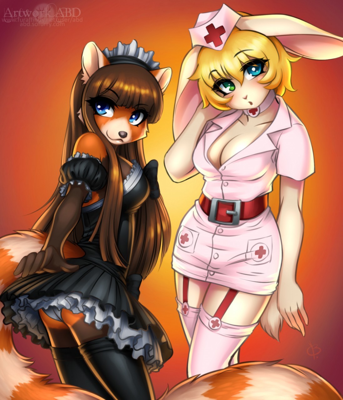 maid and nurse - NSFW, Furry, Art, Furotica, Abluedeer