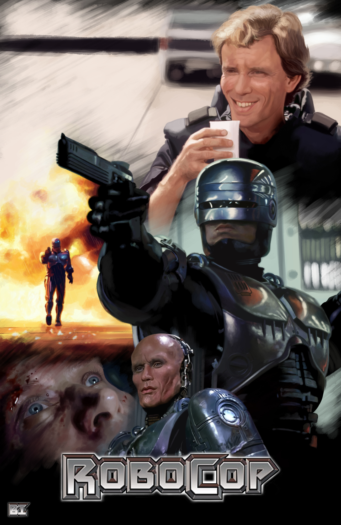 Criticism is welcome) - My, Robocop, Birdman, Black Widow, Max payne, , Scarlett Johansson, Art, Longpost, Blonde