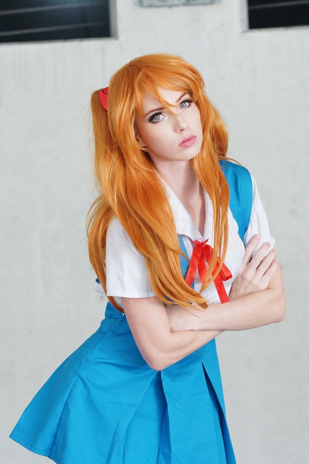 Asuka! - Asuka Langley, Megancoffey, Косплей, Evangelion, Школьная форма, Красивая девушка, Аниме, Длиннопост