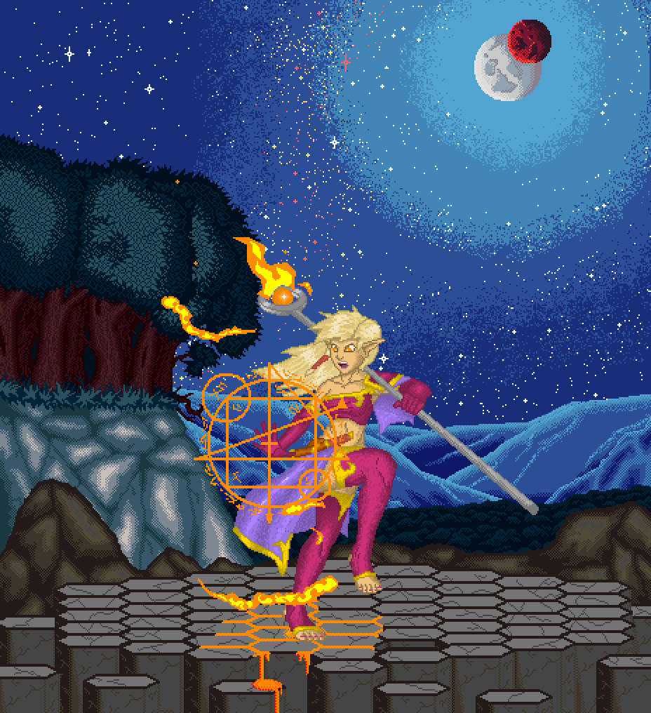 My pixel art animation in MS Paint .Update - My, Pixel Art, Paint master, Fantasy, Enchantress