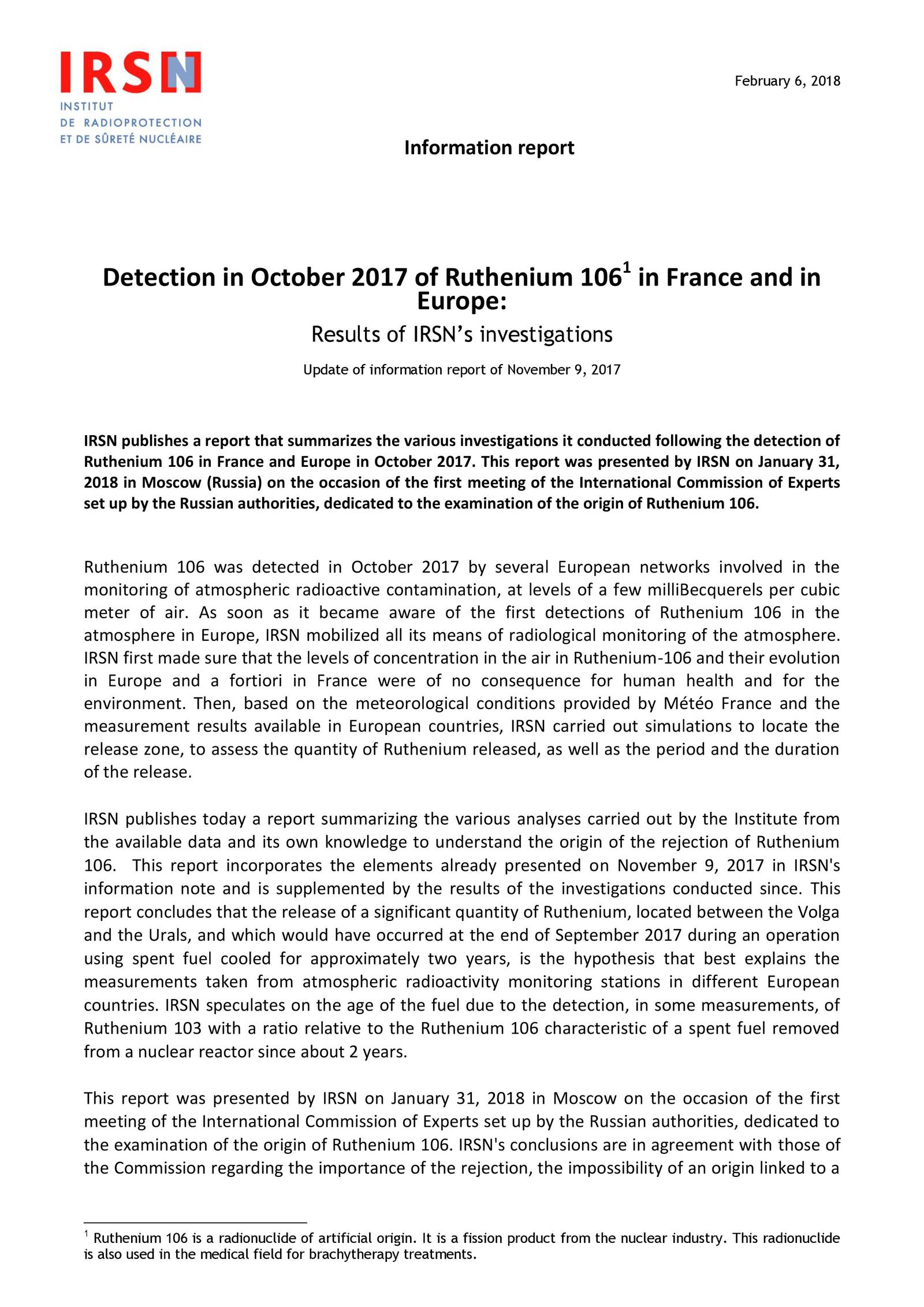 IRSN (France) - Radioactive release in the south of the Urals. - , Radiation, Russia, Nuclear waste, Crash, Ural, Longpost