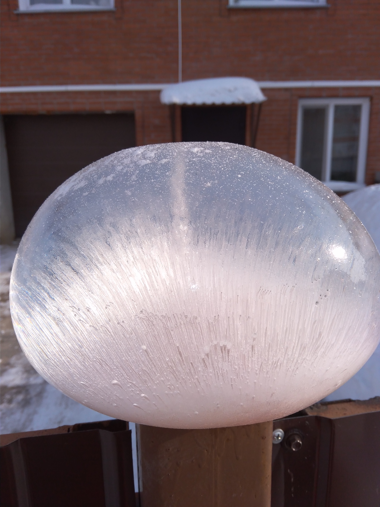 Street lights. - My, Ice, Plafond, Winter, Longpost