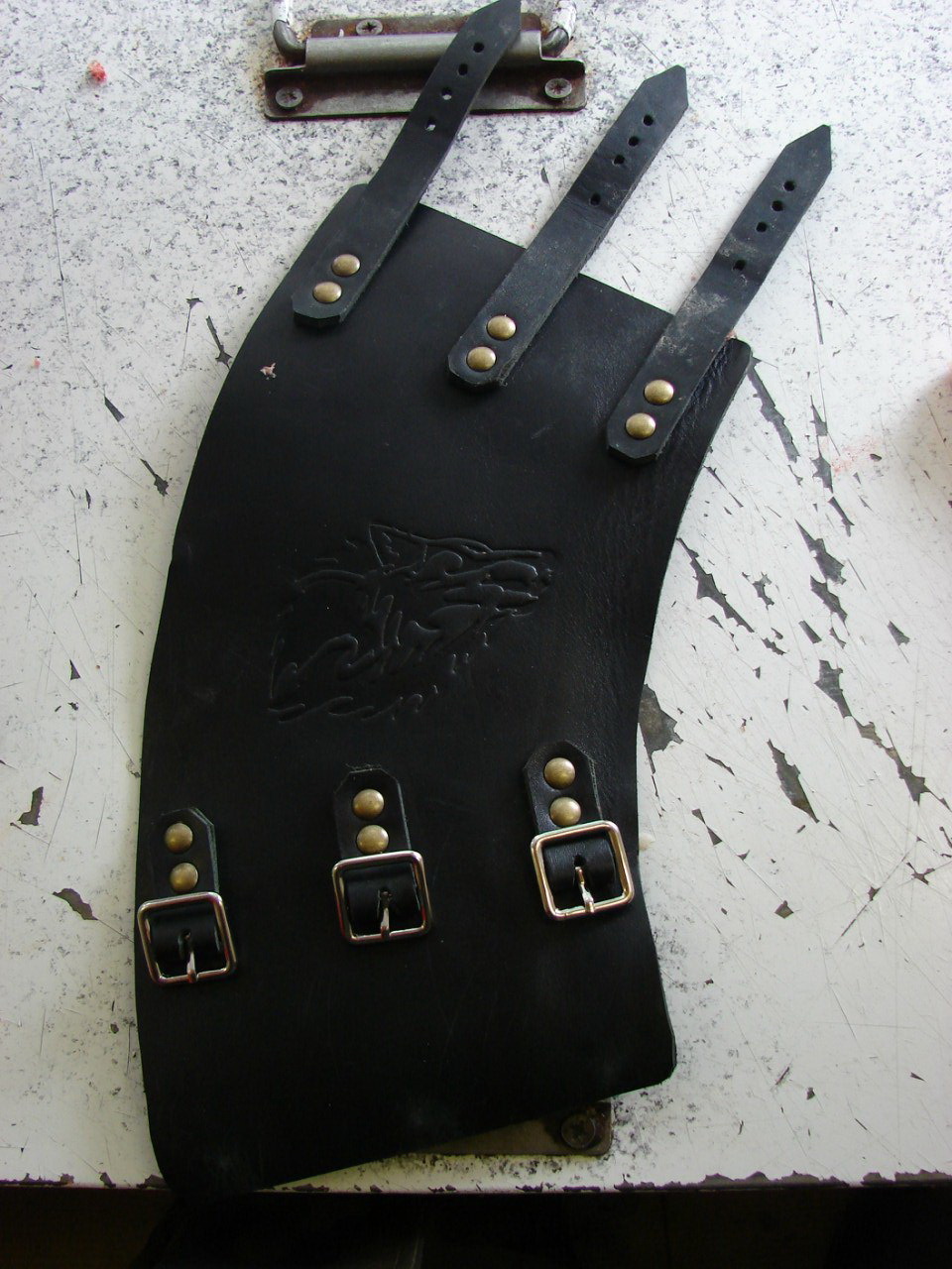 Rate the person's work please. - My, Leather products, Bracer, , Longpost