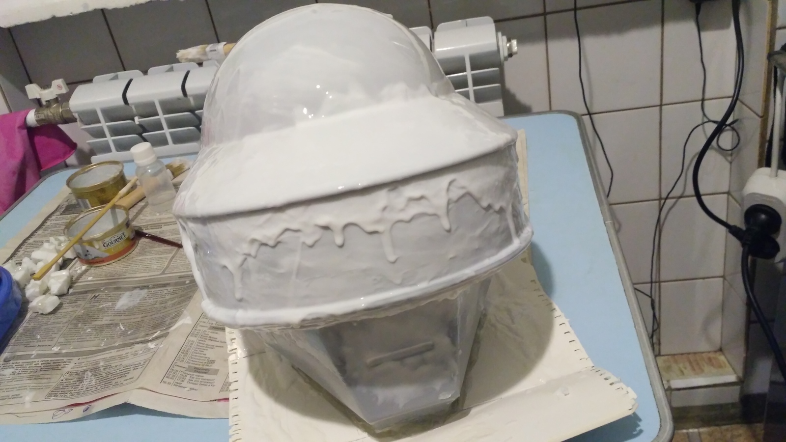 DIY Daft Punk helmet for 10 months (Thomas helmet) + video - My, Daft punk, Needlework with process, My, Longpost, Helmet, Thomas, Helmet, Video