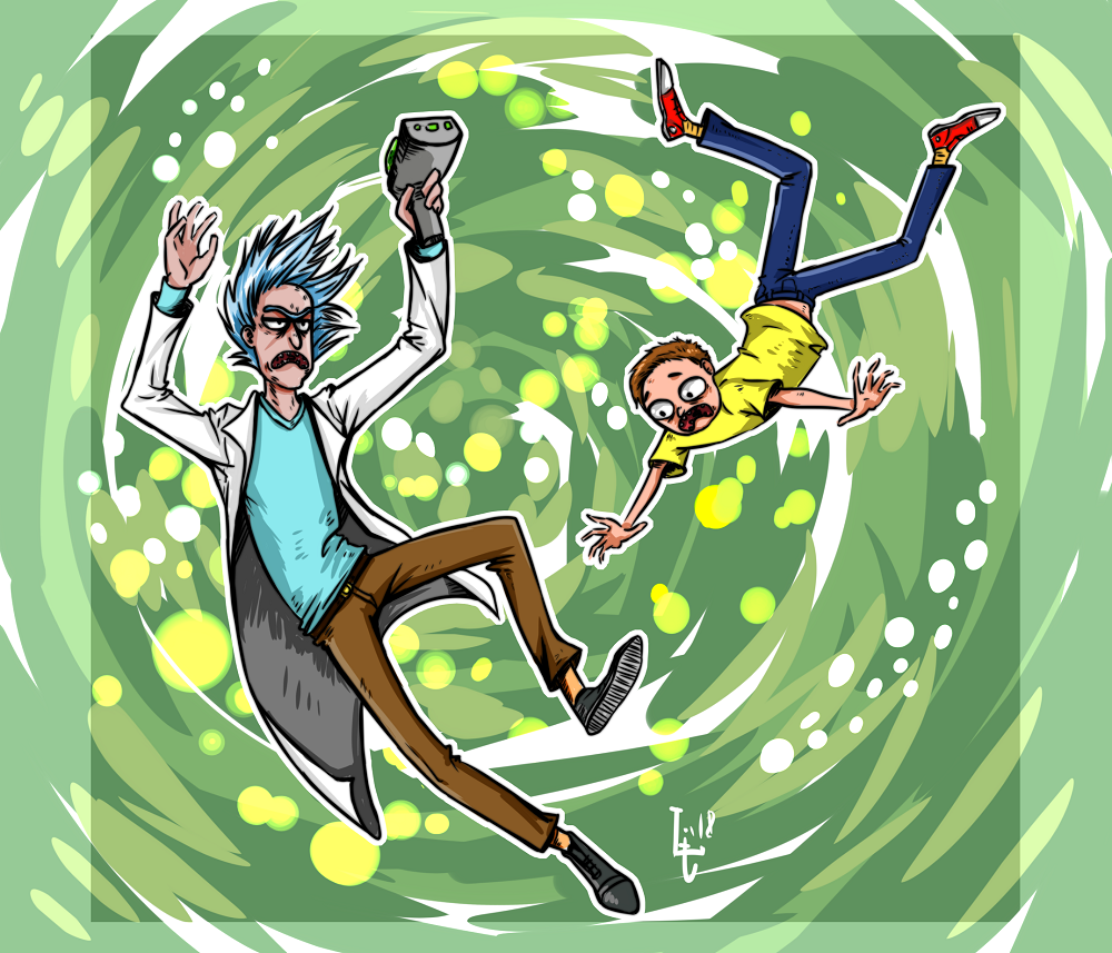 Rick and morty - My, Rick and Morty, Liolit, Fan art, Painting