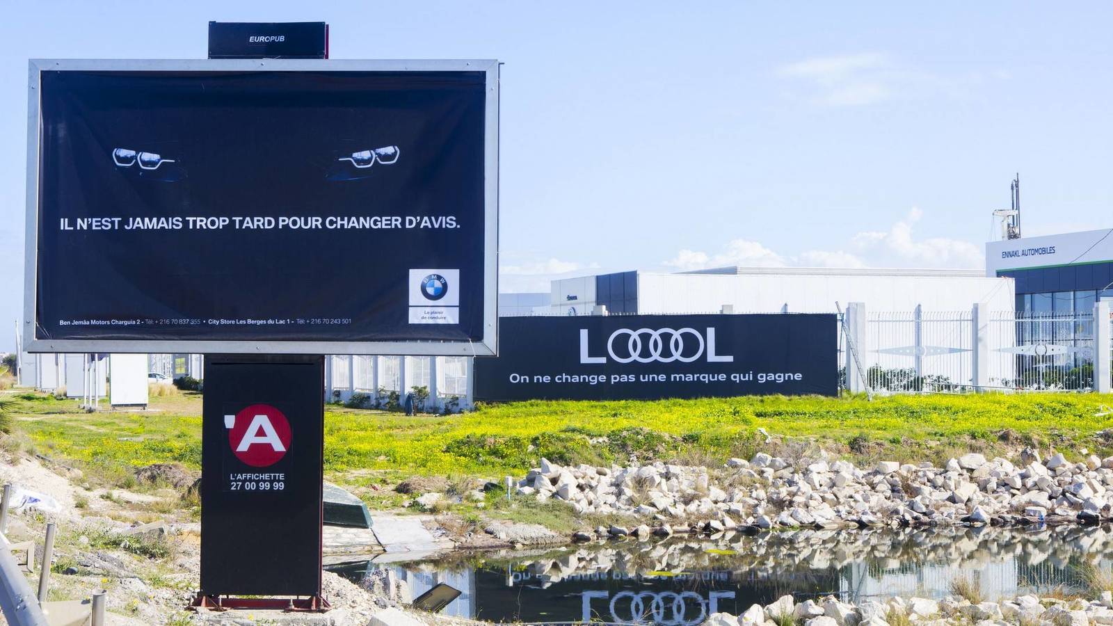 Two billboards in Tunisia or confrontation between automakers - Bmw, Volkswagen, Audi, Advertising, Billboard, Trolling