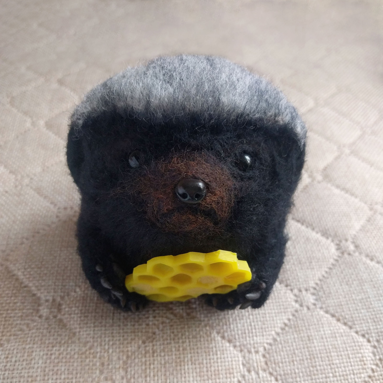 Ratel - My, Dry felting, Wallow, Author's toy, Honey badger, Needlework with process, Needlework, Handmade, Polymer clay, Longpost