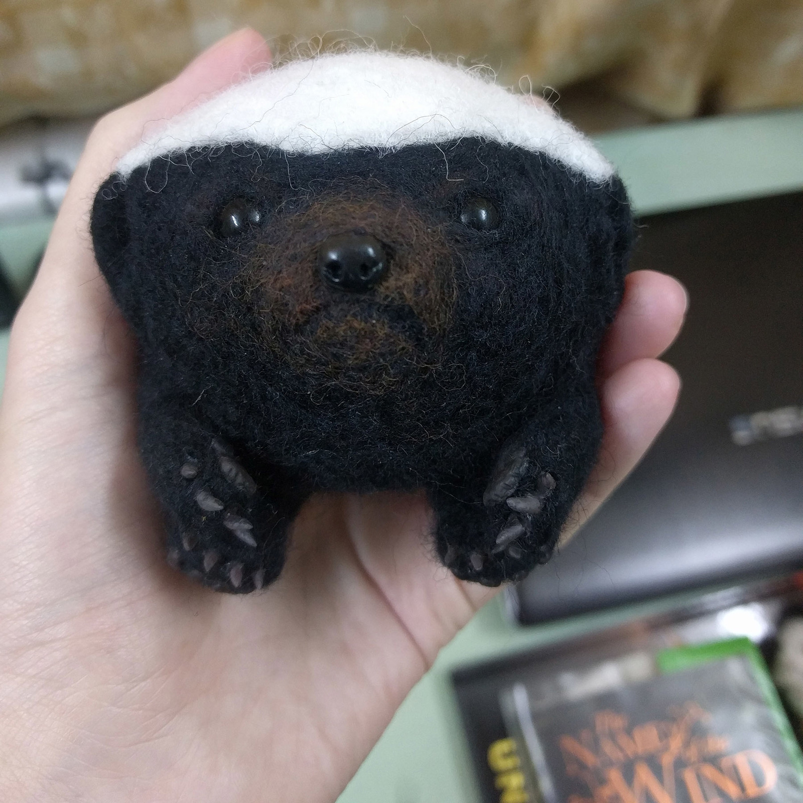 Ratel - My, Dry felting, Wallow, Author's toy, Honey badger, Needlework with process, Needlework, Handmade, Polymer clay, Longpost