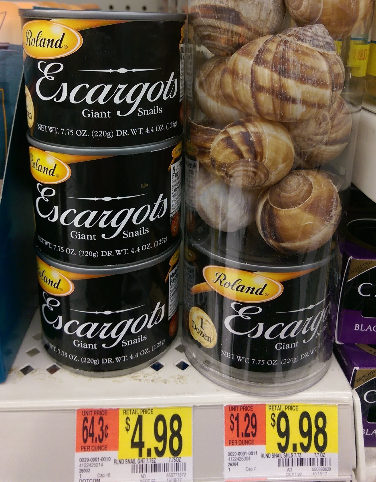 Unusual goods on the shelves of American stores - 2 - My, America, USA, , Fancy food, , Snail, Video, Longpost