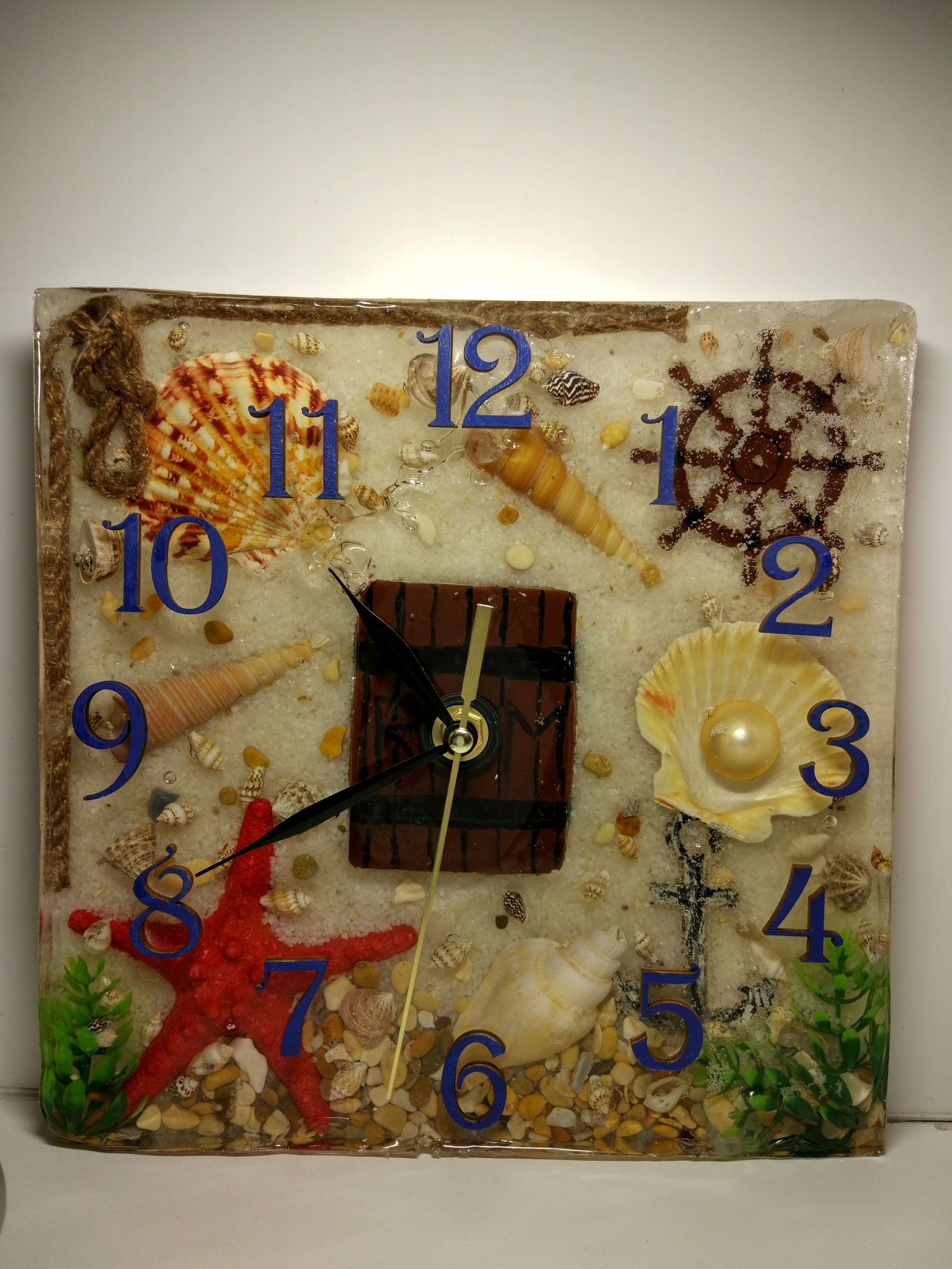 Time is water. - My, Clock, Epoxy resin, Crooked hands, Longpost